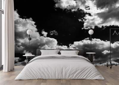 Clouds.Black Sky.  Wall mural