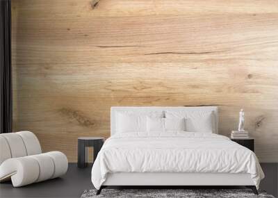 Light soft wood surface as background, wood texture. Grunge washed wood planks table pattern top view. Wall mural