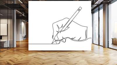 One continuous line drawing of hand drawing a line Wall mural