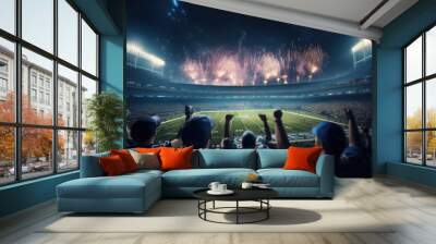 NFL Superbowl stadium at night.American football . Wall mural