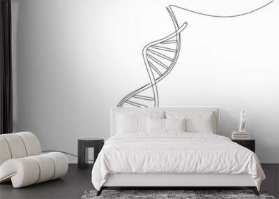 Continuous one line drawing of DNA. Single line drawing illustration of rhino DNA. National science day concept line art. Editable outline Wall mural