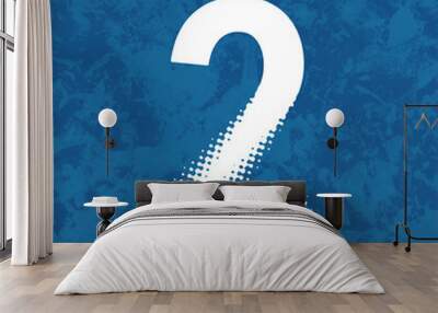 number two on a blue background Wall mural