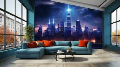 Realistic city render Wall mural