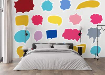 Set of bubble frames for speech in pop art style - vector illustration Wall mural