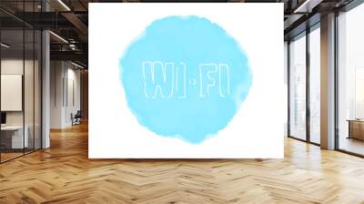 アナログ手書き風のゆるいタッチのアイコン：Wi-Fi Wall mural