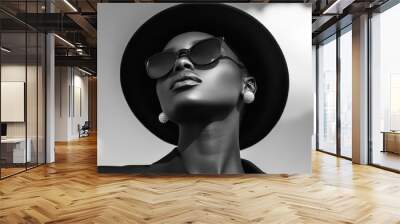 Portrait of a woman with minimalist fashion Wall mural