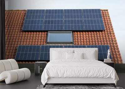 solar panels on roof Wall mural