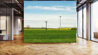 wind turbines in the field Wall mural