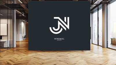 Alphabet letter JN, NJ icon logo vector. Wall mural