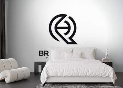 QH HQ Minimal Unique Letter Logo Design. Initial Vector Symbol. Wall mural