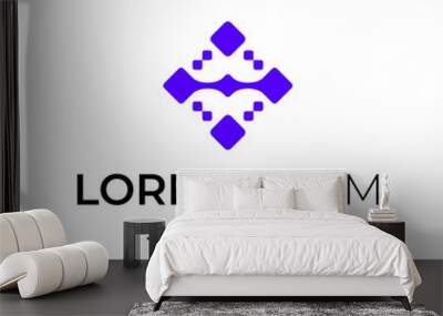 abstract geometric logo design with connection Wall mural