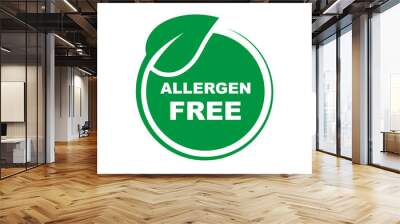 Allergen free label set. Allergen free icon for product packaging design. Natural product and organic food badge. Vector illustration. Wall mural