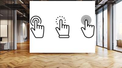 Hand pointer icons. Pointer click. Cursor icon. Clicking finger. Computer mouse click. Vector illustration. Wall mural