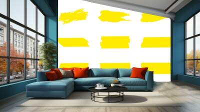 Highlight marker lines. Marker yellow strokes. Hand drawn marker strokes. Text marker stripes. Text highlights and underlining. Brush lines. Wall mural