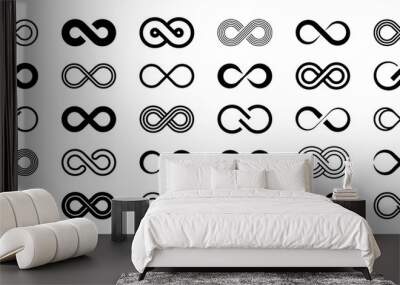 infinity symbols. set of infinity icons. symbols of endless, unlimited, eternal. vector illustration Wall mural