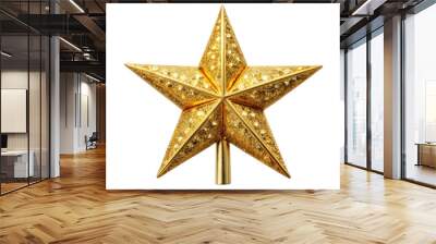 Christmas tree topper star isolated on a transparent background Wall mural