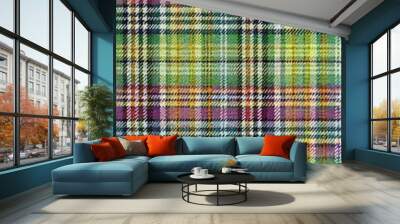 Multicolored plaid pattern with a cozy feel. Wall mural