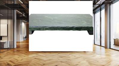 Rectangular green marble slab on short legs isolated on a transparent background. Wall mural