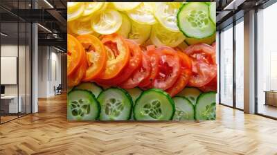 A healthy meal of fresh vegetable slices. The generation of AI. Wall mural