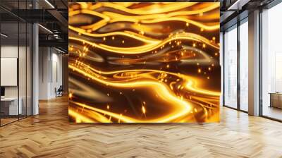 Abstract 3D Gold shiny background. Wall mural