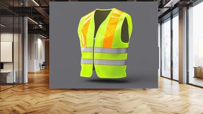 Safety Vest with Reflective Stripes. AI generated illustration Wall mural