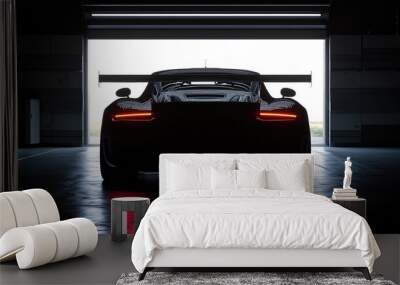 Sports Car Silhouette. AI generated illustration. Wall mural