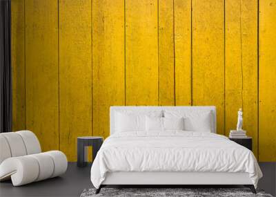 Old yellow wood background Wall mural