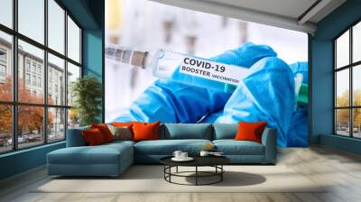 covid-19 coronavirus booster vaccination concept Wall mural