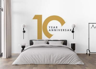 10 Year Anniversary Vector Template Design Illustration Wall mural