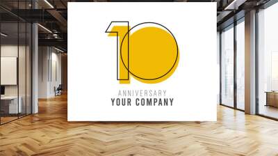 10 Year Anniversary Vector Template Design Illustration Wall mural