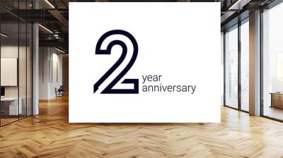 2 Year Anniversary Celebration Vector Template Design Illustration Wall mural