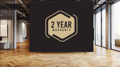 2 Year Warranty Logo Icon Vector Template Design Illustration Wall mural