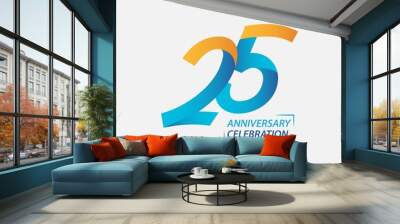 25 Year Anniversary Celebration Vector Template Design Illustration Wall mural