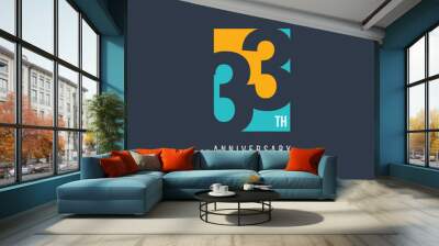 33 Th Anniversary Celebration Logo Vector Template Design Illustration Wall mural