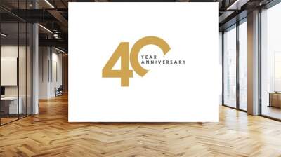 40 Year Anniversary Vector Template Design Illustration Wall mural