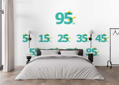 95 Th Anniversary Celebration Number Collection Design Fun Wall mural