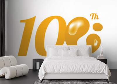 Anniversary Number Design Collection Gold Wall mural