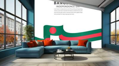 Happy Bangladesh Independence Day Celebration Vector Template Design Illustration Wall mural