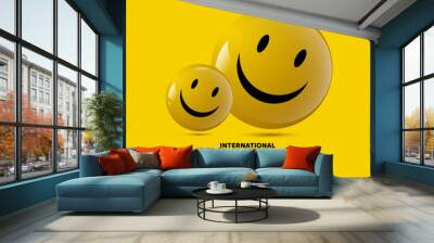 International Happiness Day Vector Template Design Illustration Wall mural