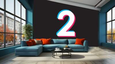 Number 2 Vector Template Design Illustration Design for Anniversary Celebration Wall mural