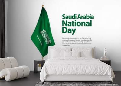 Saudi Arabia National Day Vector Template Design Illustration Wall mural