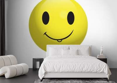 Smile Emoticon Vector Template Design Illustration Wall mural