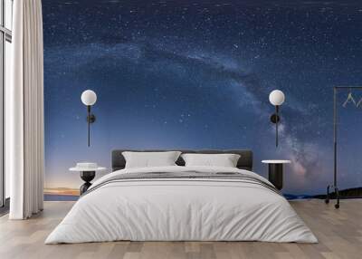 360 degree space background with stars panorama equirectangular projection environment map hdri spherical panorama night starry sky background Wall mural