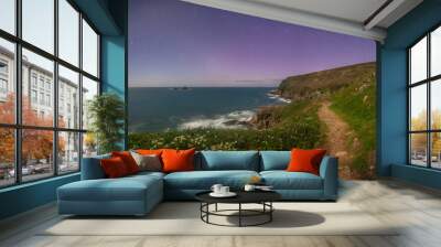 colourful landscape coastline at night  Wall mural