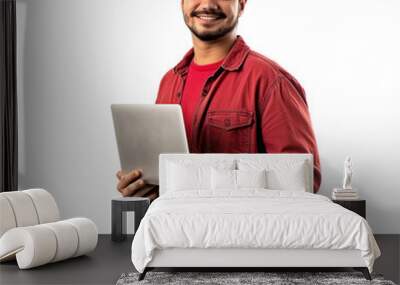 Man holding laptop Wall mural