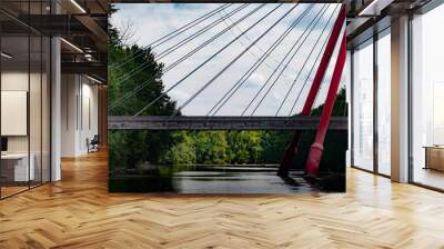 Bridge Structure suspension and railroad Columbus Indiana Wall mural