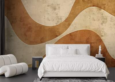 A brown and tan wall with a wavy pattern Wall mural