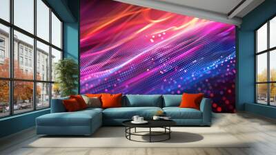 A colorful, abstract image with a purple Wall mural