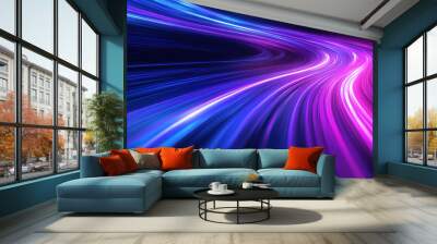 A purple and blue line that is curved and has a lot of dots Wall mural