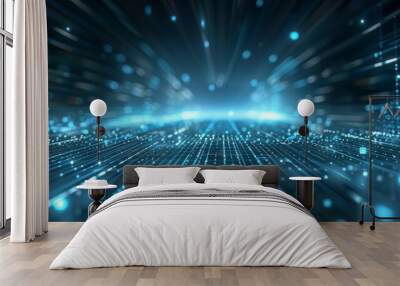 abstract blue technology background Wall mural